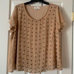 Forever 21 Plus - Nude Studded chiffon Top